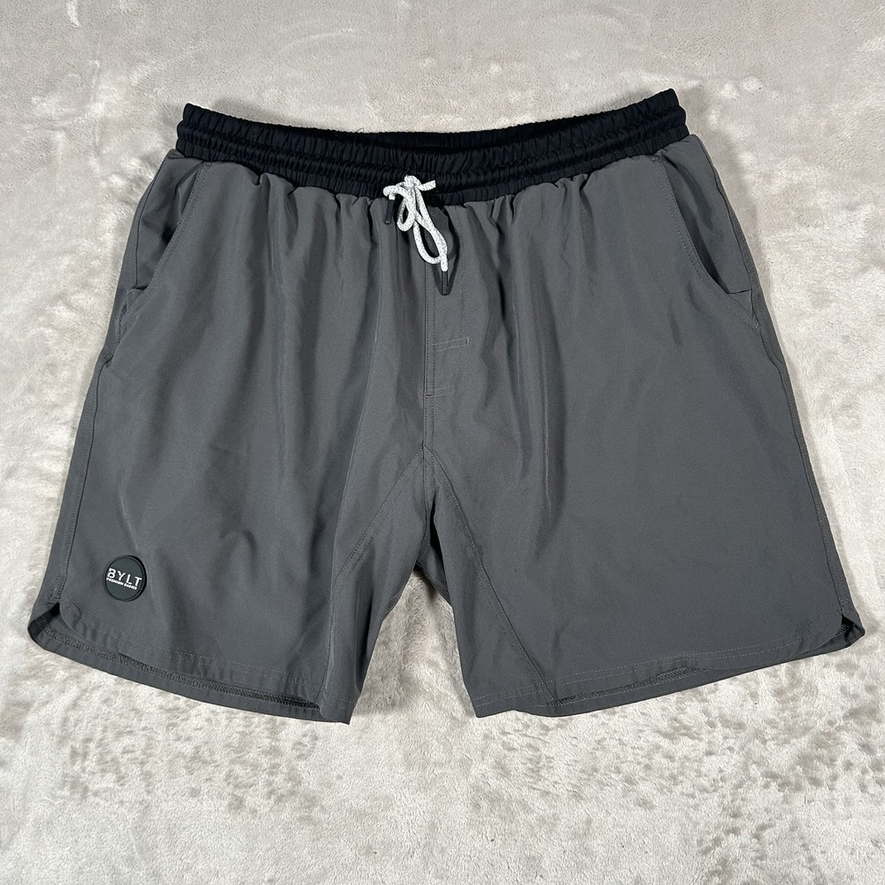 BYLT Active Shorts 7" Mens 2XL XXL Gray Athletic Camo Lined Performance Stretch